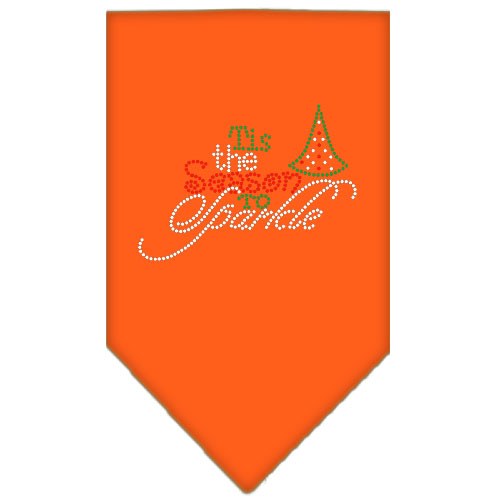 Tis the Season to Sparkle Rhinestone Bandana Orange Large